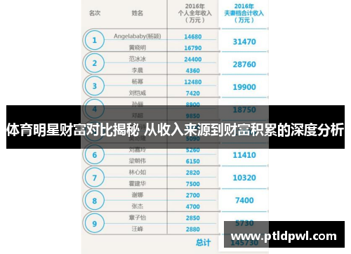 体育明星财富对比揭秘 从收入来源到财富积累的深度分析